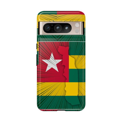 Togo Flag Tough Phone Case – Protective Stripe Design - DiwaKi