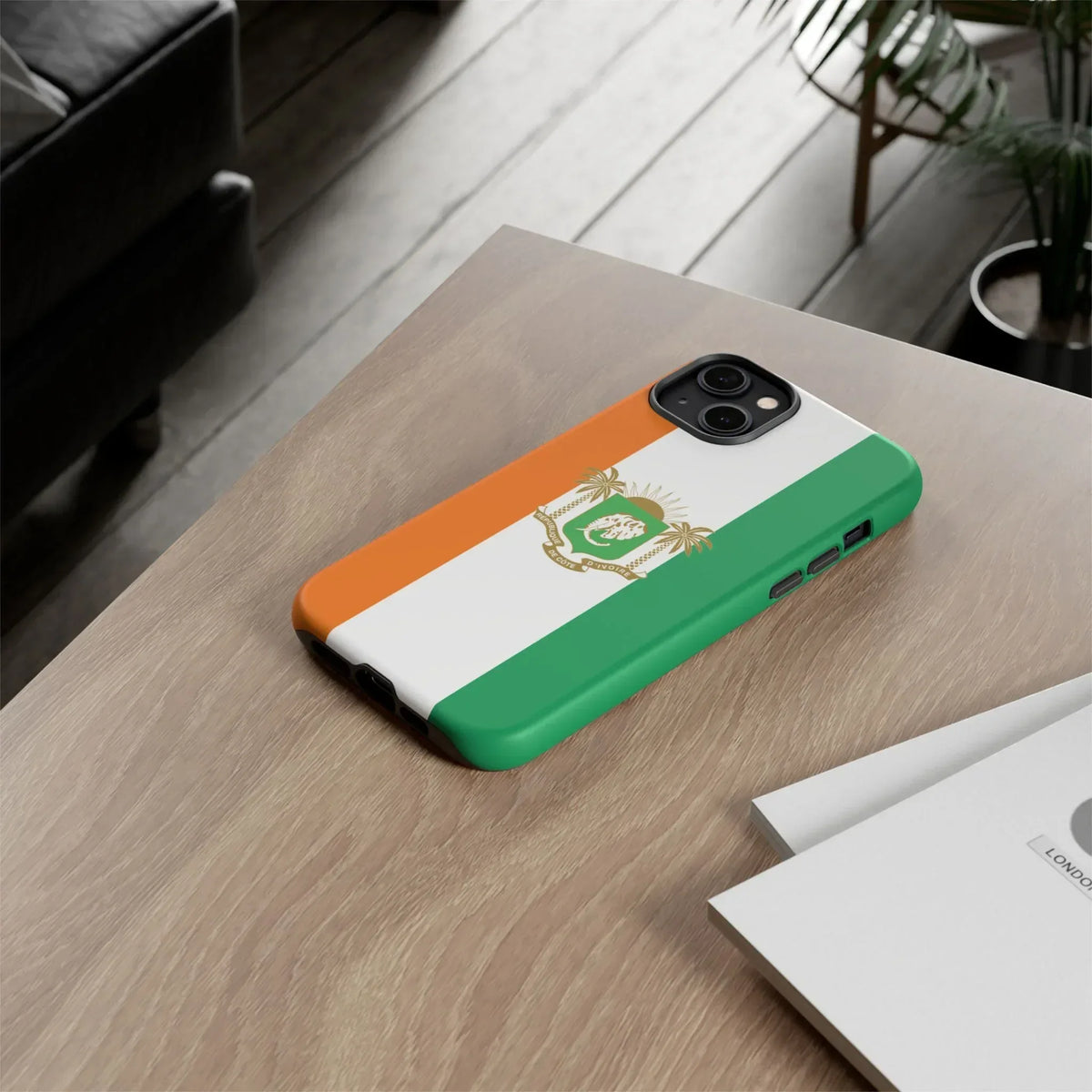Ivory Coast Flag Tough Phone Case — Orange White Green Shield Crest - DiwaKi