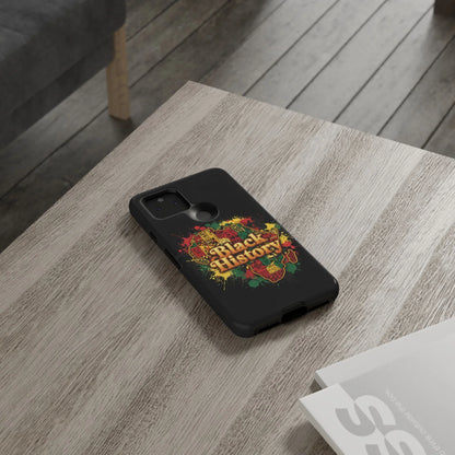 Black History Phone Case — Afrocentric Map Design, Bold Red‑Green‑Gold Splash - DiwaKi