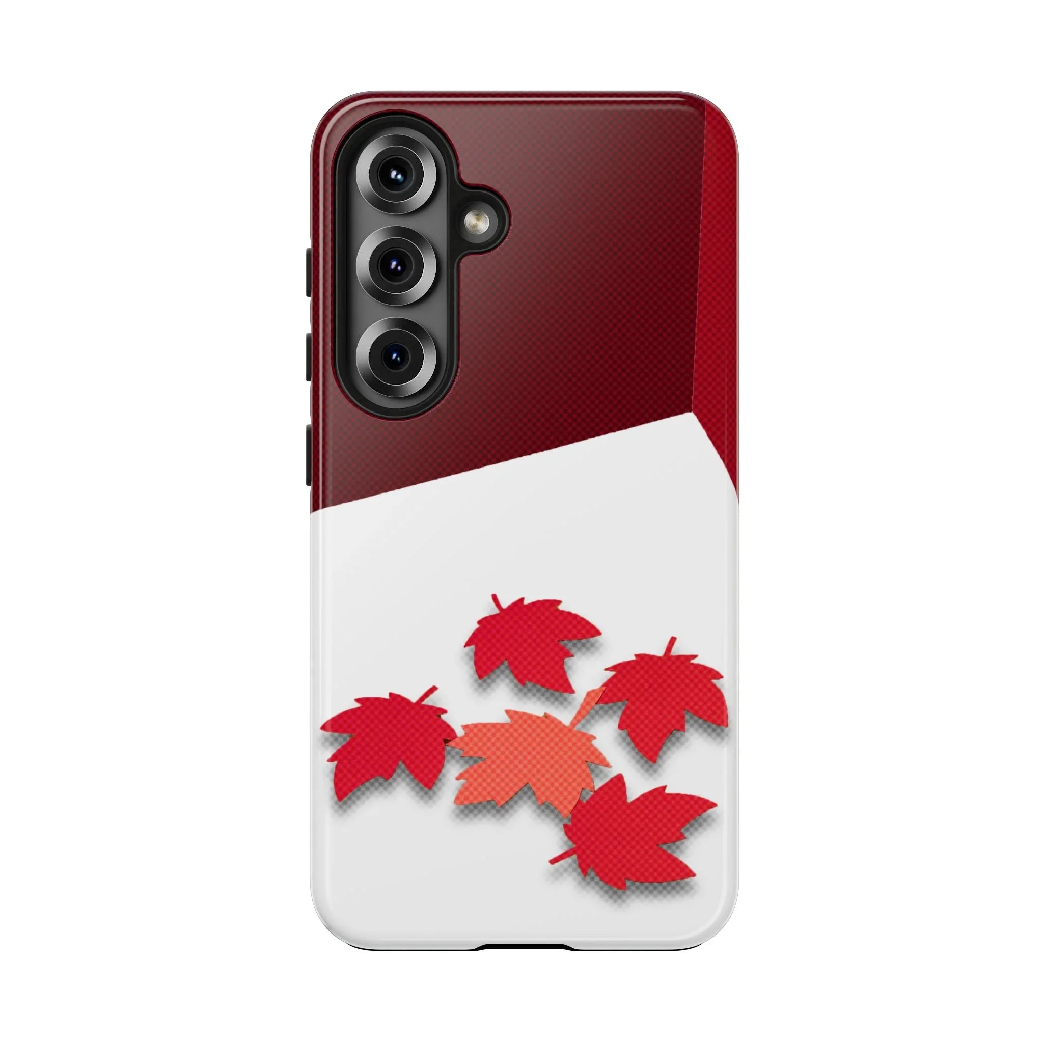 Canada Autumn Maple Tough Phone Case — Red &amp; White Protective Fall Design - DiwaKi
