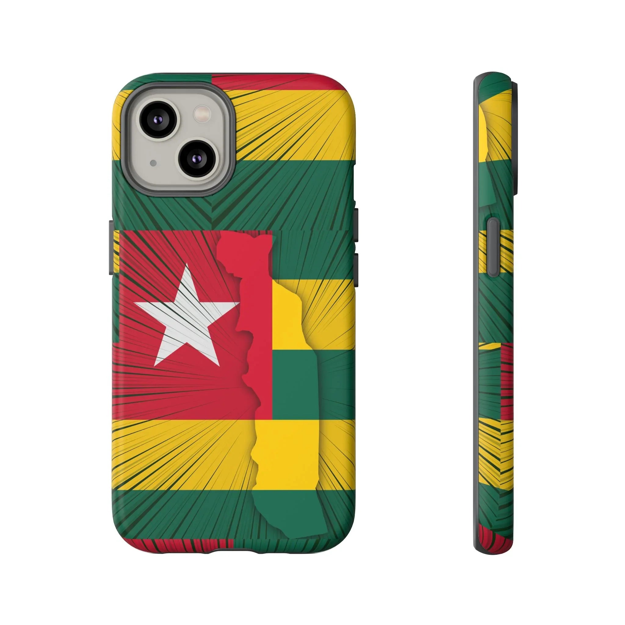 Togo Flag Tough Phone Case – Protective Stripe Design - DiwaKi