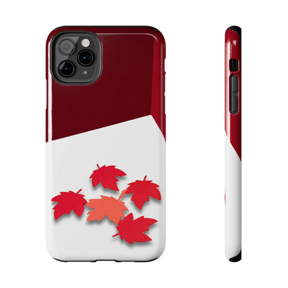 Canada Autumn Maple Tough Phone Case — Red &amp; White Protective Fall Design - DiwaKi