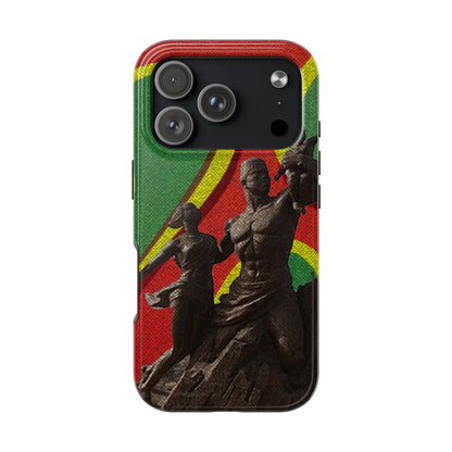 Senegal Tough Phone Case — Liberation Monument Retro Red, Green &amp; Yellow Design - DiwaKi