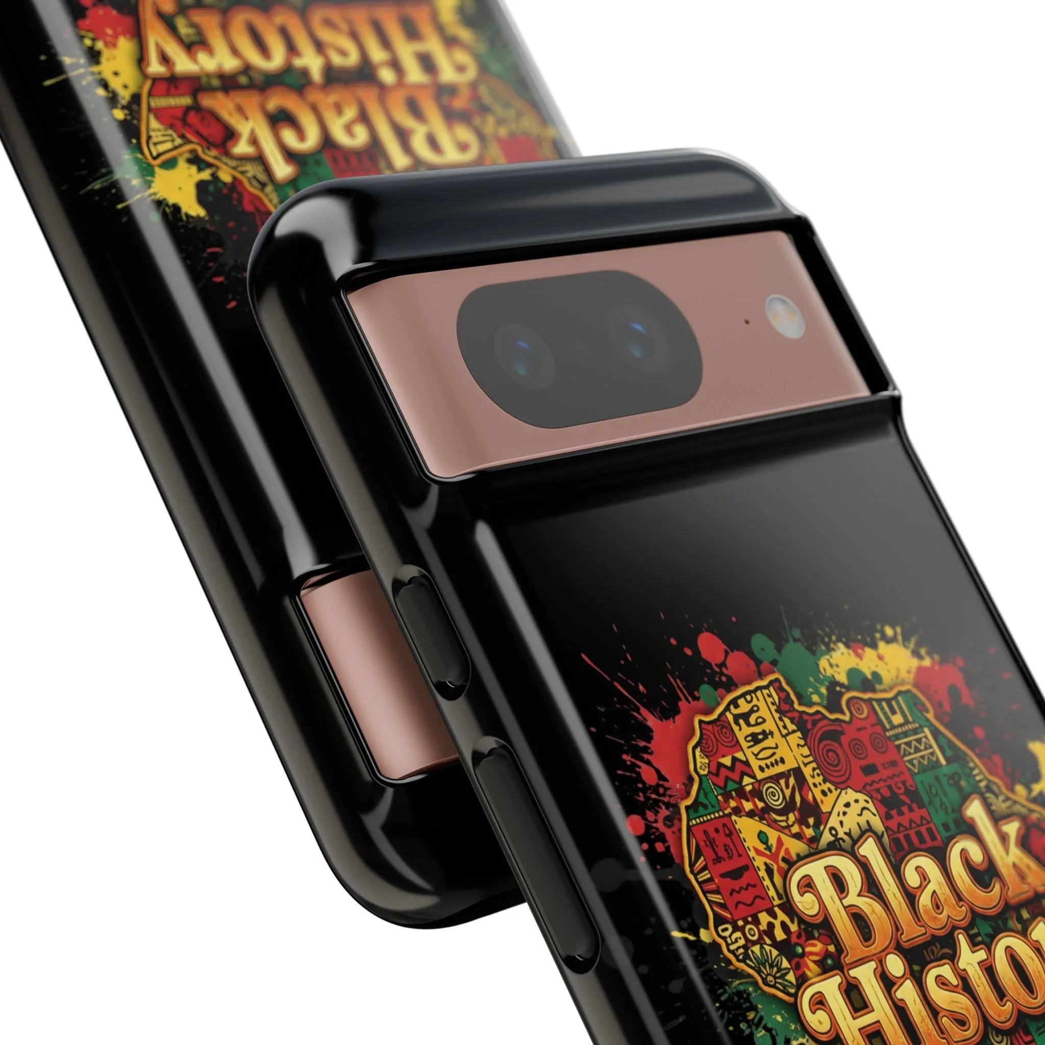 Black History Phone Case — Afrocentric Map Design, Bold Red‑Green‑Gold Splash - DiwaKi