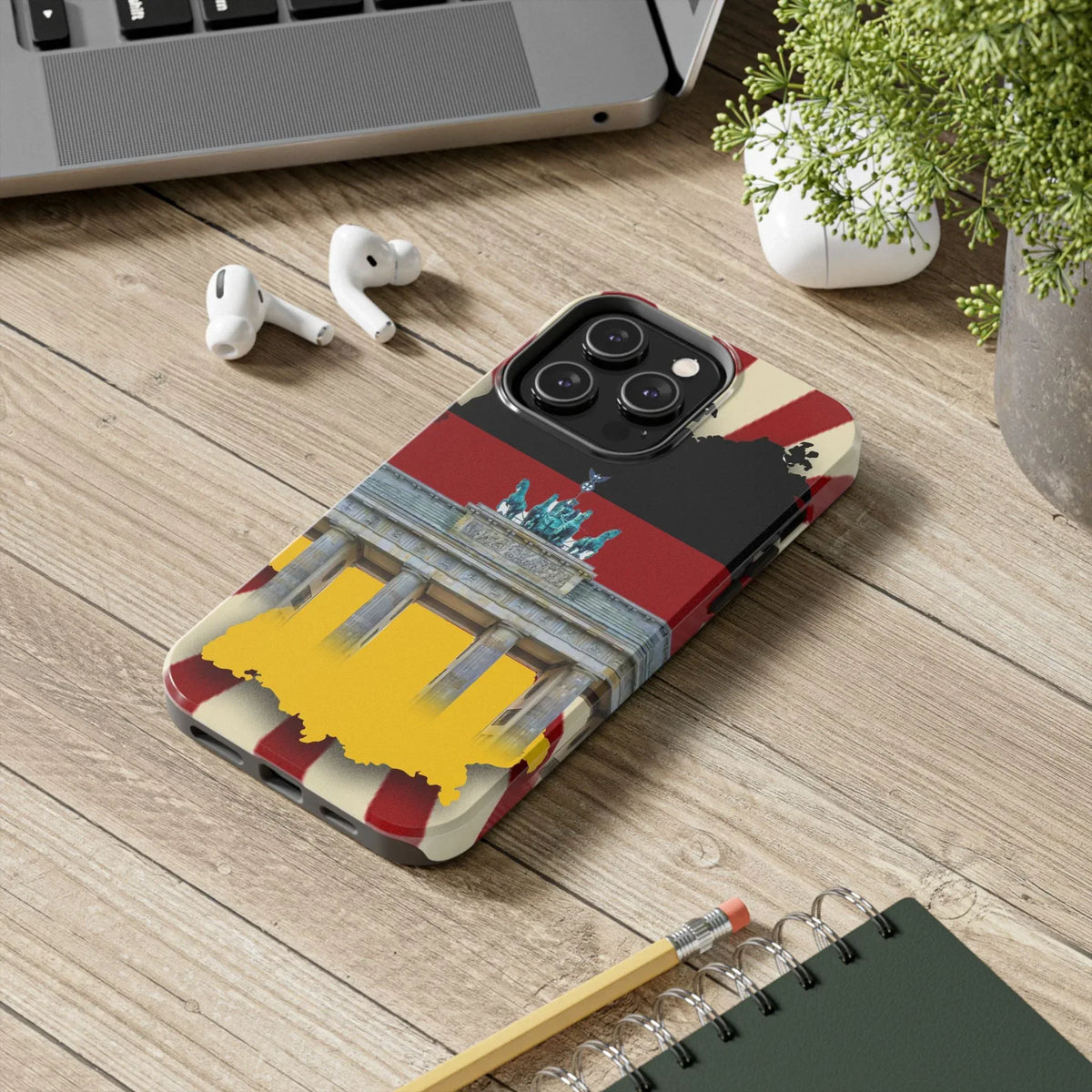 German Flag Brandenburger Gate Tough Phone Case – Berlin Landmark Protective Cover - DiwaKi