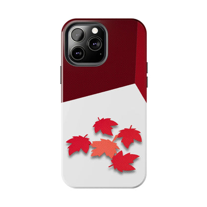 Canada Autumn Maple Tough Phone Case — Red &amp; White Protective Fall Design - DiwaKi