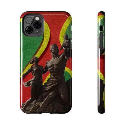 Senegal Tough Phone Case — Liberation Monument Retro Red, Green &amp; Yellow Design - DiwaKi