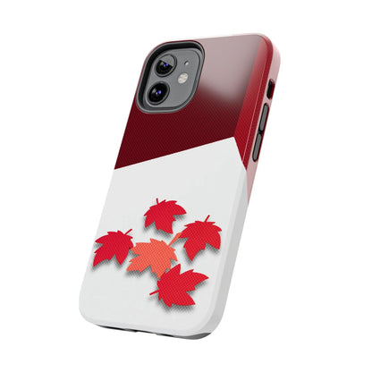 Canada Autumn Maple Tough Phone Case — Red &amp; White Protective Fall Design - DiwaKi