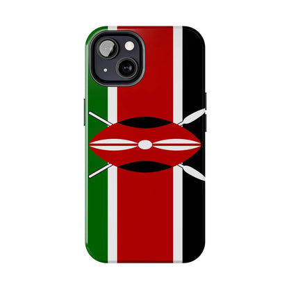 Kenya Flag Tough Phone Case — Protective Tribal Shield Design - DiwaKi