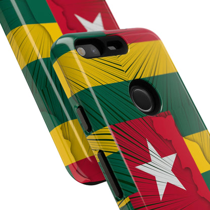 Togo Flag Tough Phone Case – Protective Stripe Design - DiwaKi