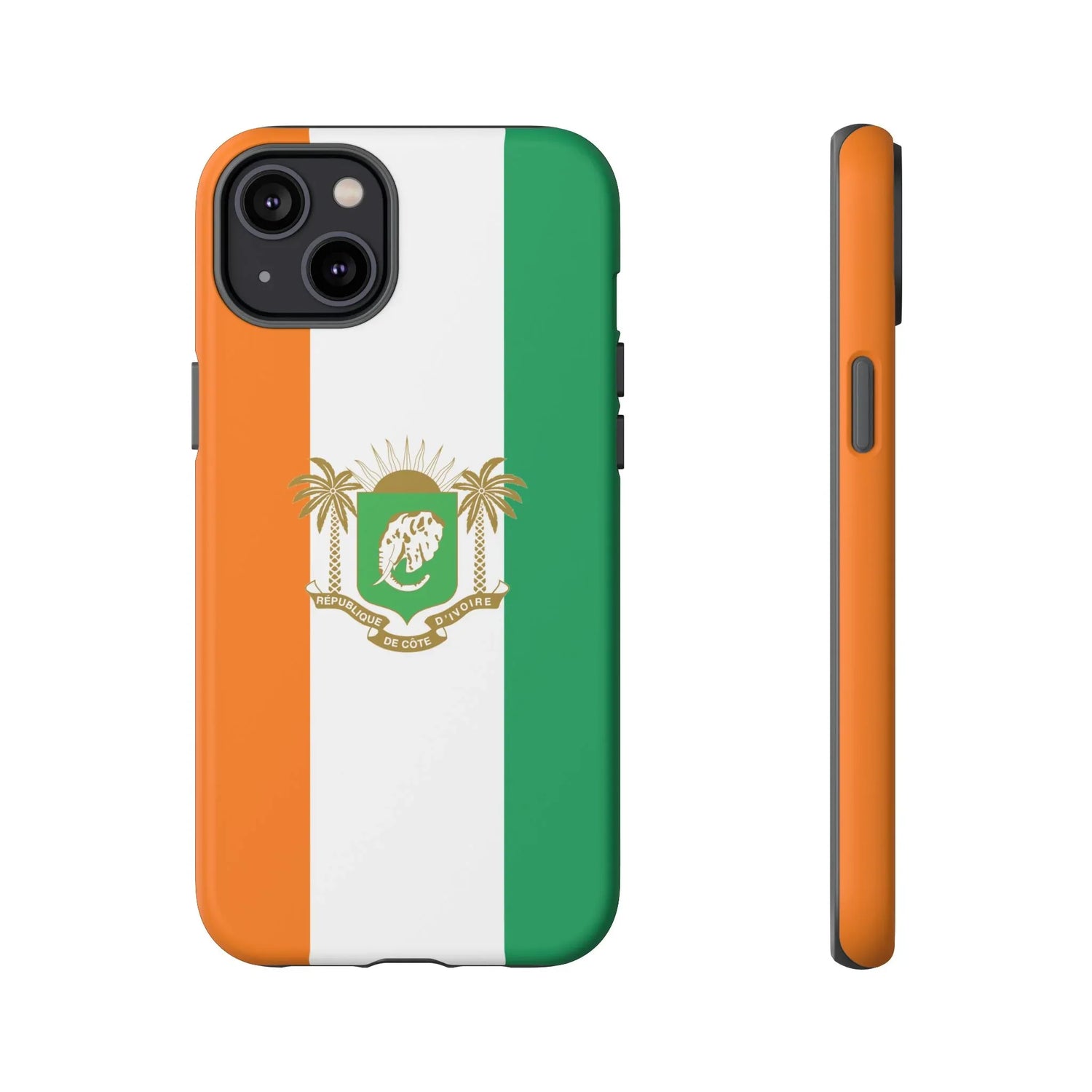 Ivory Coast Flag Tough Phone Case — Orange White Green Shield Crest - DiwaKi