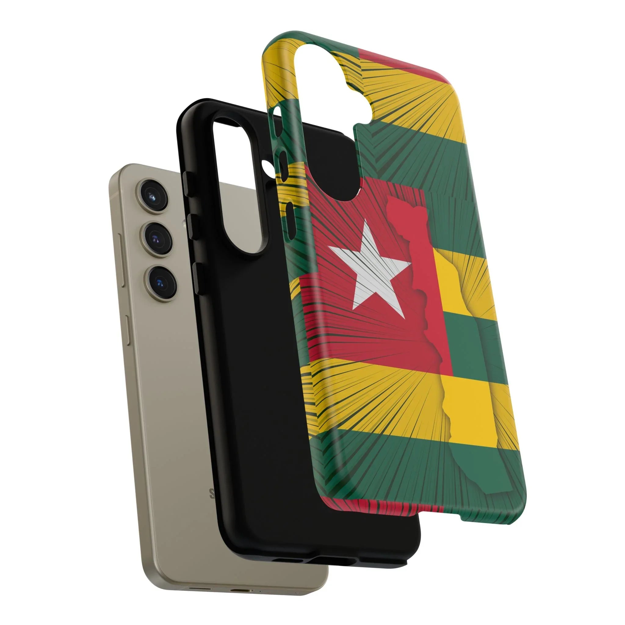 Togo Flag Tough Phone Case – Protective Stripe Design - DiwaKi