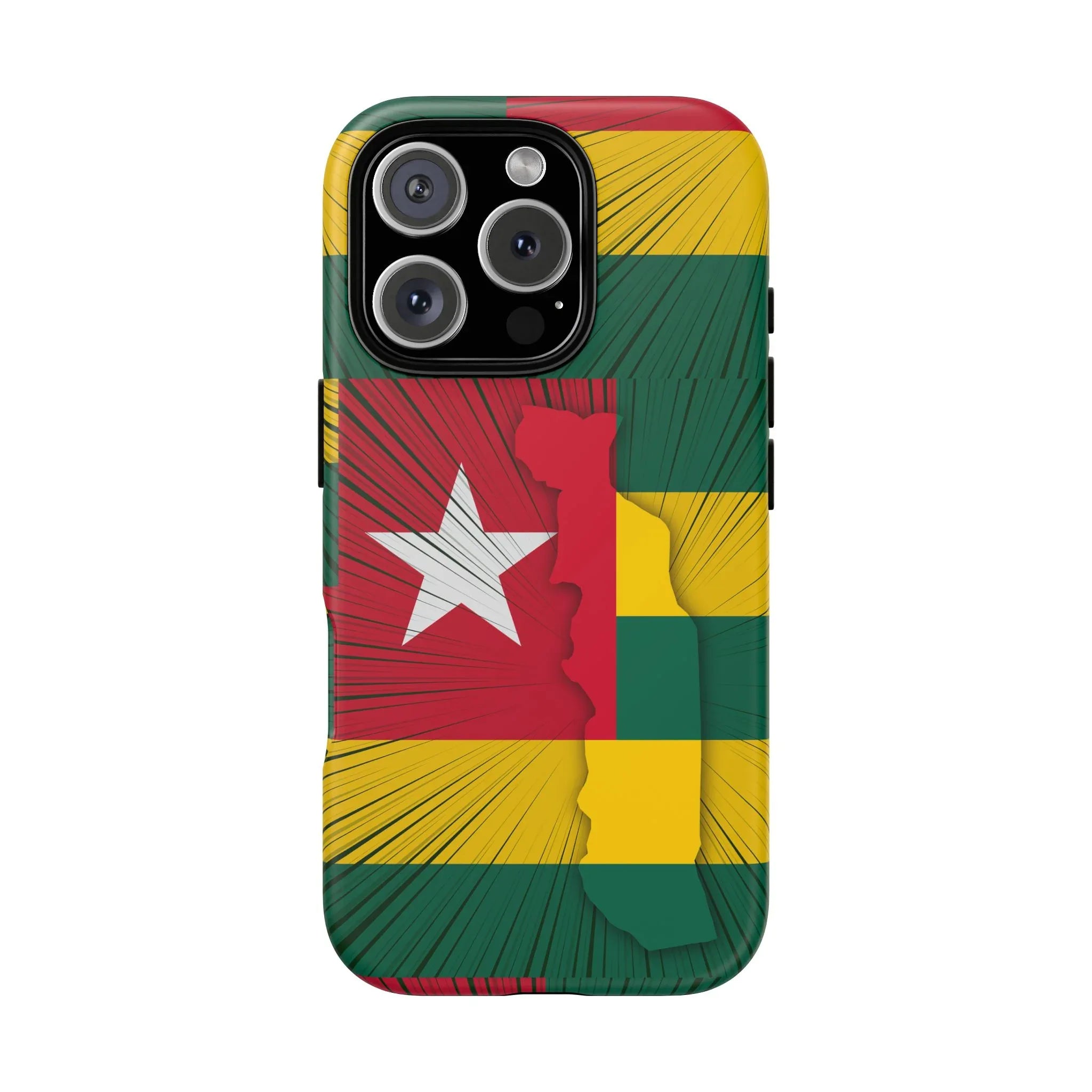 Togo Flag Tough Phone Case – Protective Stripe Design - DiwaKi