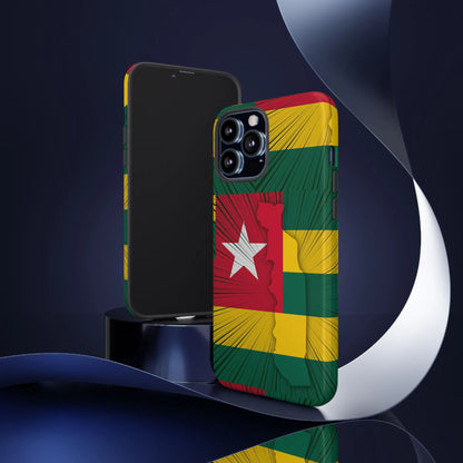 Togo Flag Tough Phone Case – Protective Stripe Design - DiwaKi