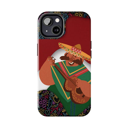 Mexico Mariachi Guitarist Tough Phone Case — Colorful Mexican Folk Art iPhone Cover - DiwaKi