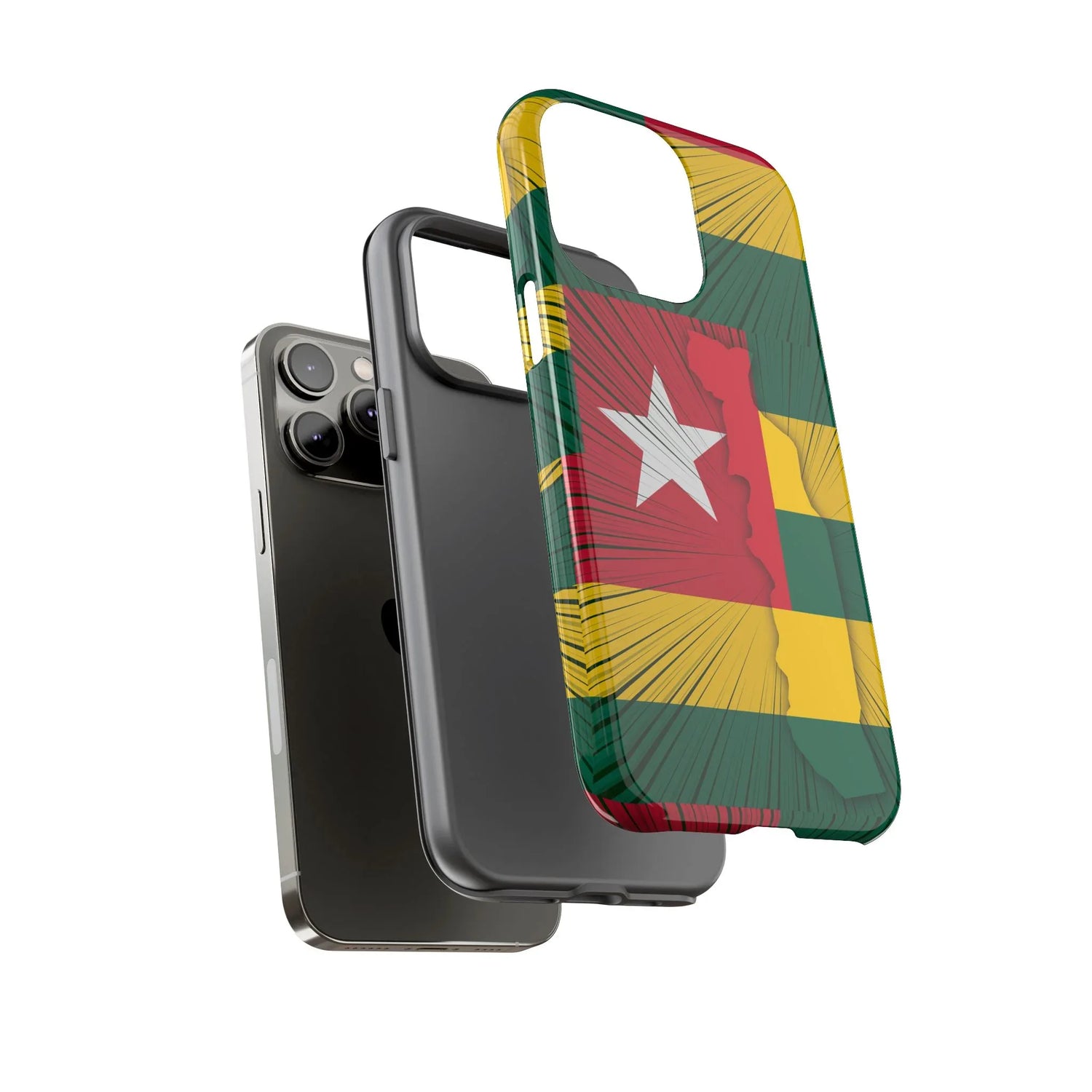 Togo Flag Tough Phone Case – Protective Stripe Design - DiwaKi