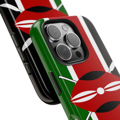 Kenya Flag Tough Phone Case — Protective Tribal Shield Design - DiwaKi