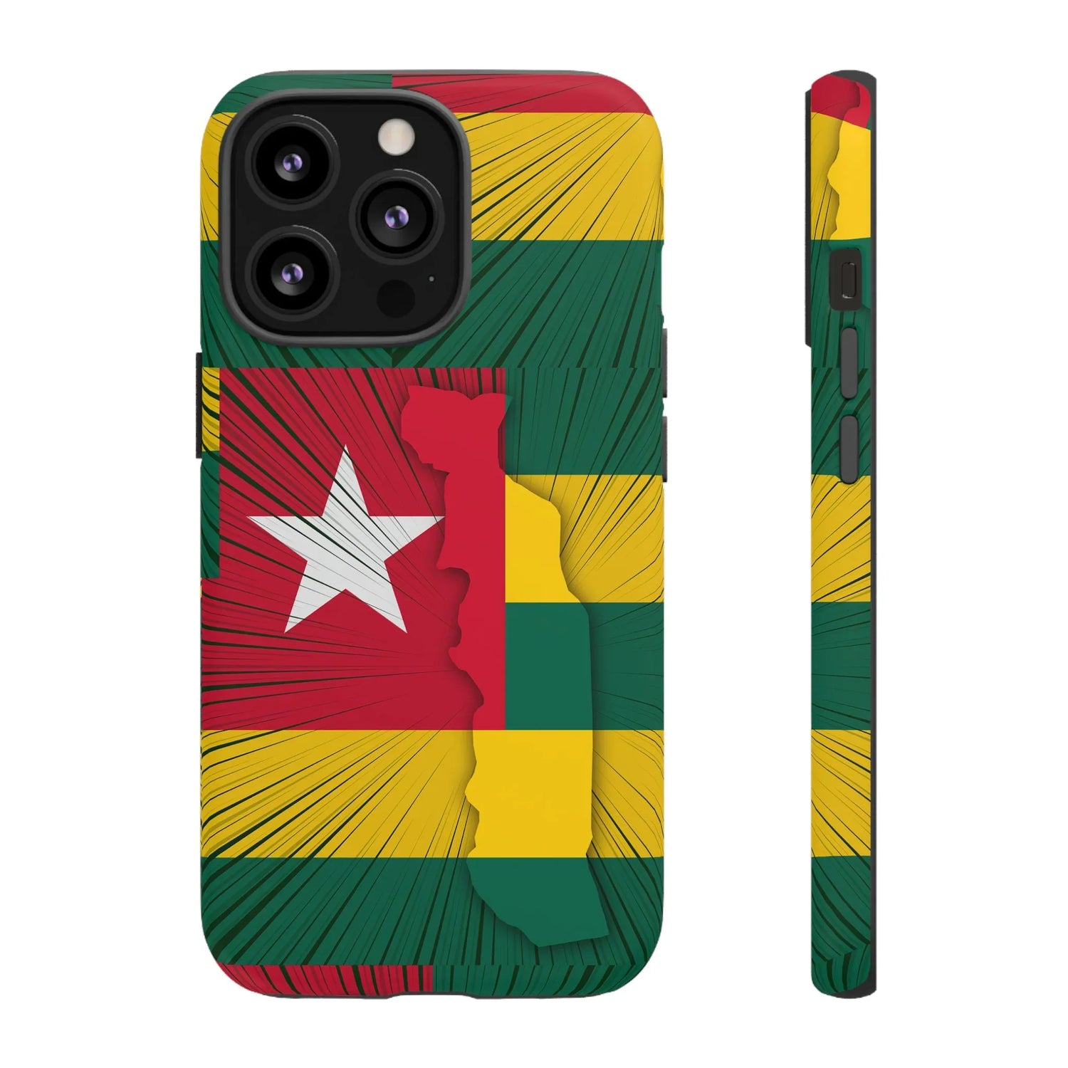 Togo Flag Tough Phone Case – Protective Stripe Design - DiwaKi