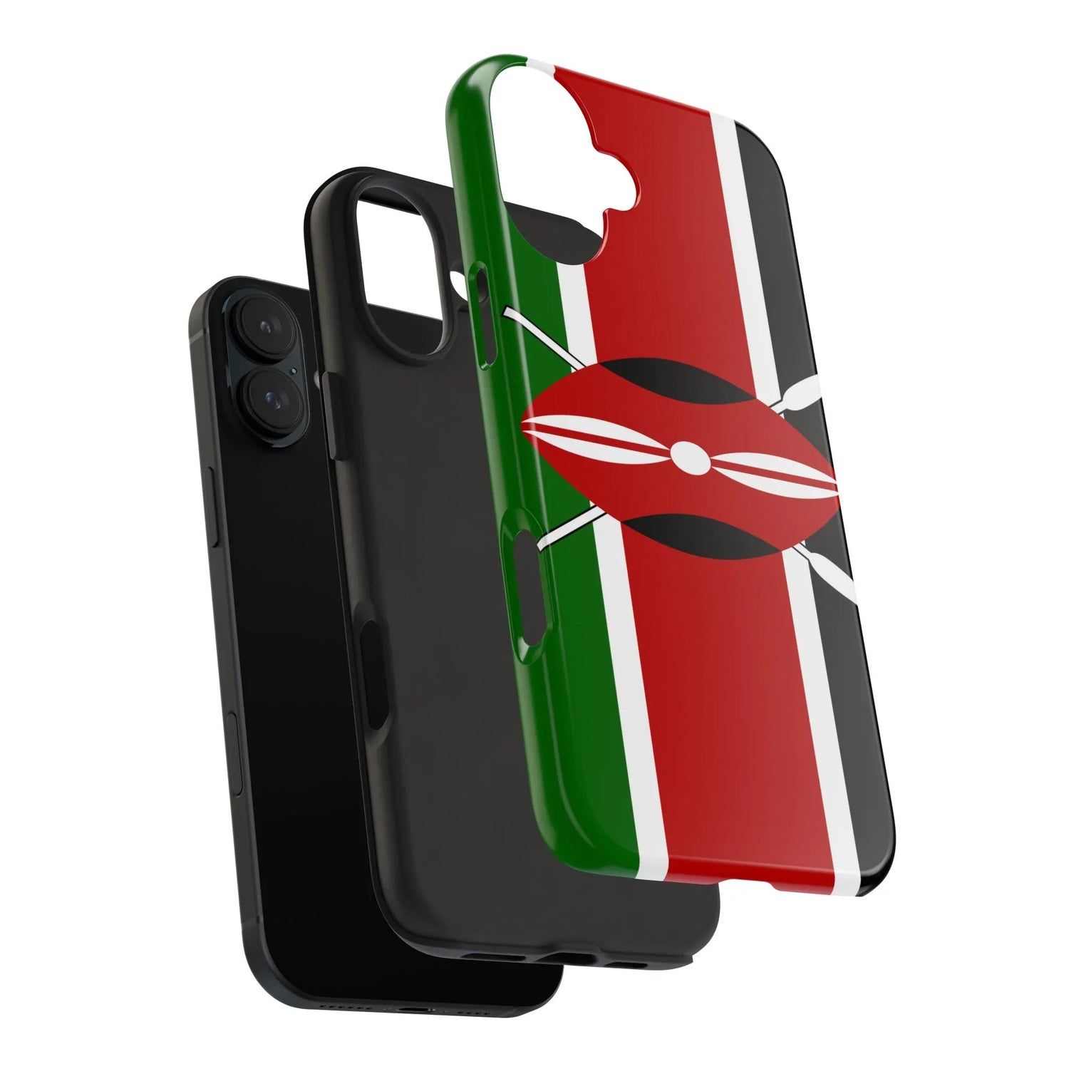 Kenya Flag Tough Phone Case — Protective Tribal Shield Design - DiwaKi