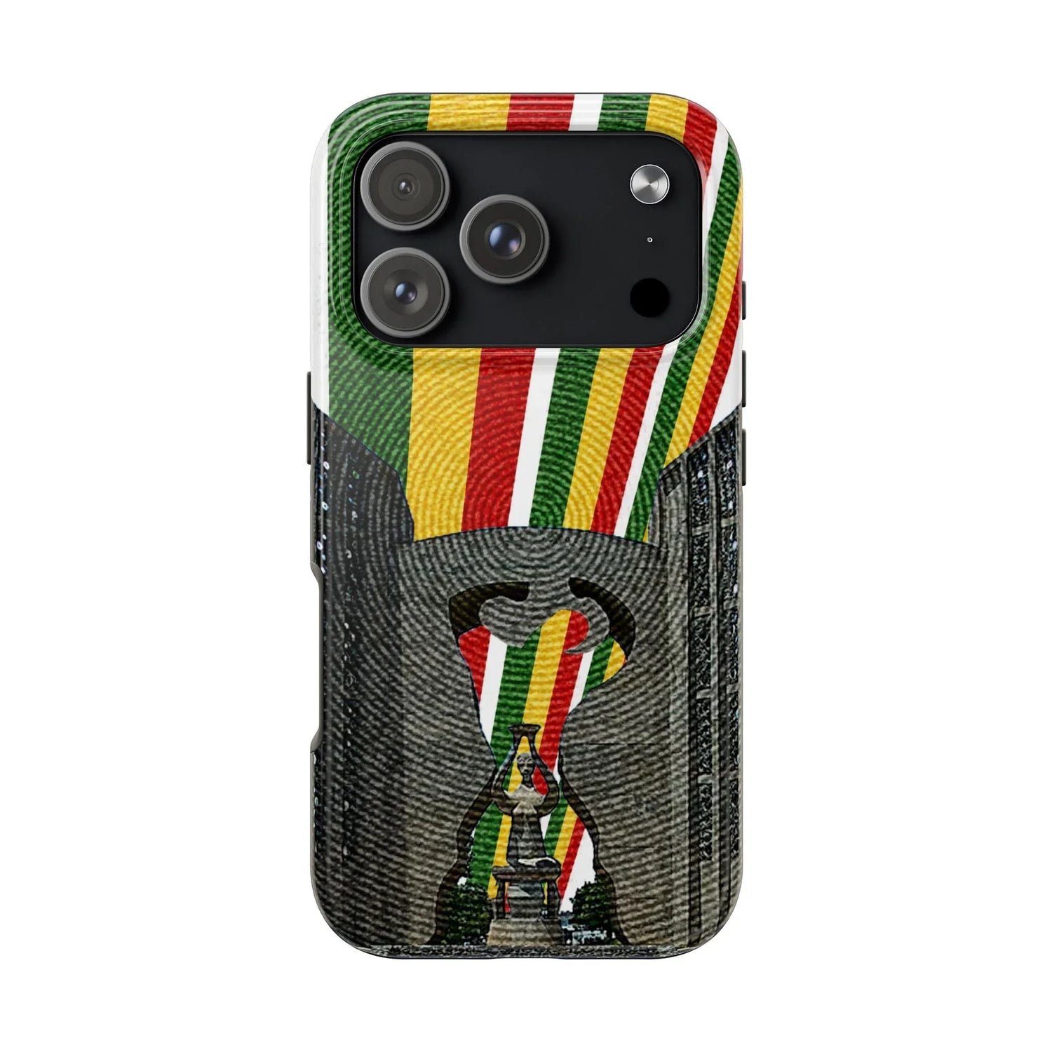 Togo Tough Phone Case — Durable Denim Look with Red Yellow Green Design - DiwaKi