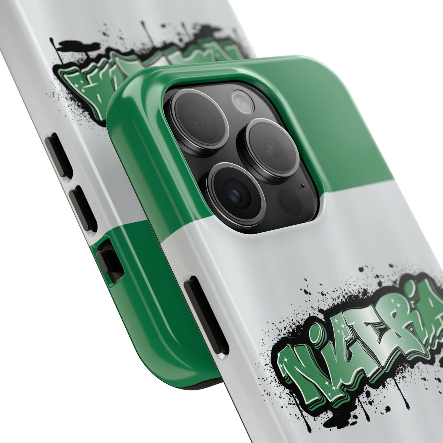 Tough Phone Case — Nigeria Flag Graffiti Design - DiwaKi