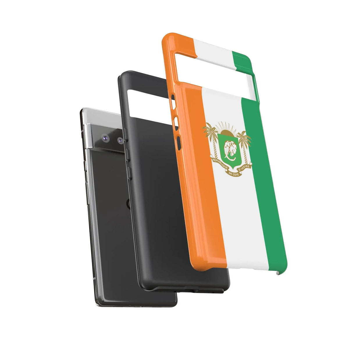 Ivory Coast Flag Tough Phone Case — Orange White Green Shield Crest - DiwaKi