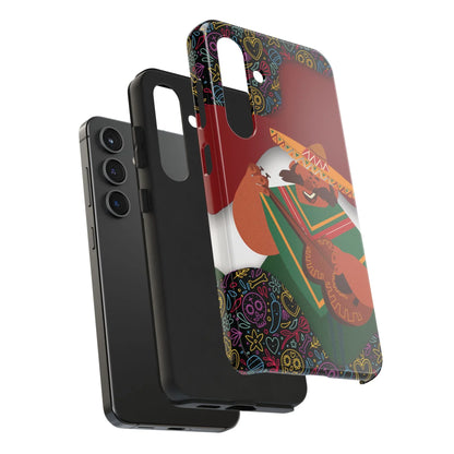 Mexico Mariachi Guitarist Tough Phone Case — Colorful Mexican Folk Art iPhone Cover - DiwaKi