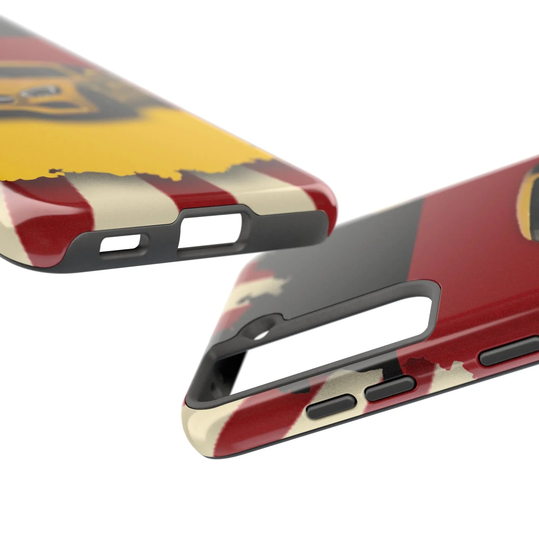 Mercedes Sports Car Tough Phone Case — Yellow GT on Red &amp; Black Background - DiwaKi