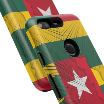 Togo Flag Tough Phone Case – Protective Stripe Design - DiwaKi