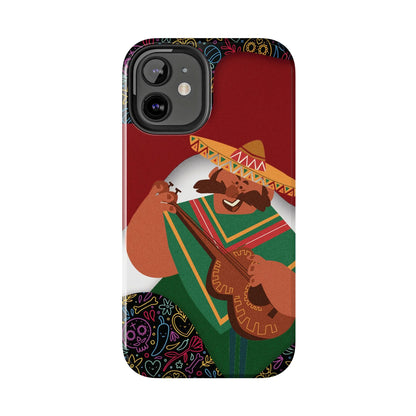 Mexico Mariachi Guitarist Tough Phone Case — Colorful Mexican Folk Art iPhone Cover - DiwaKi