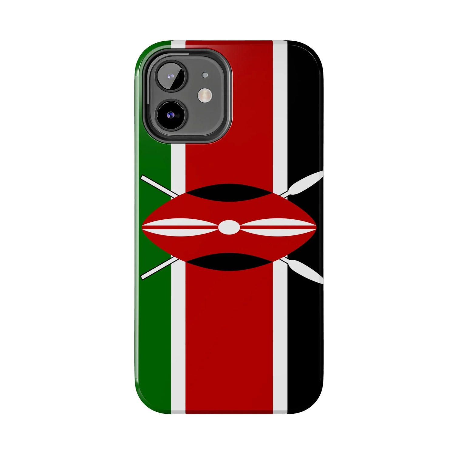 Kenya Flag Tough Phone Case — Protective Tribal Shield Design - DiwaKi
