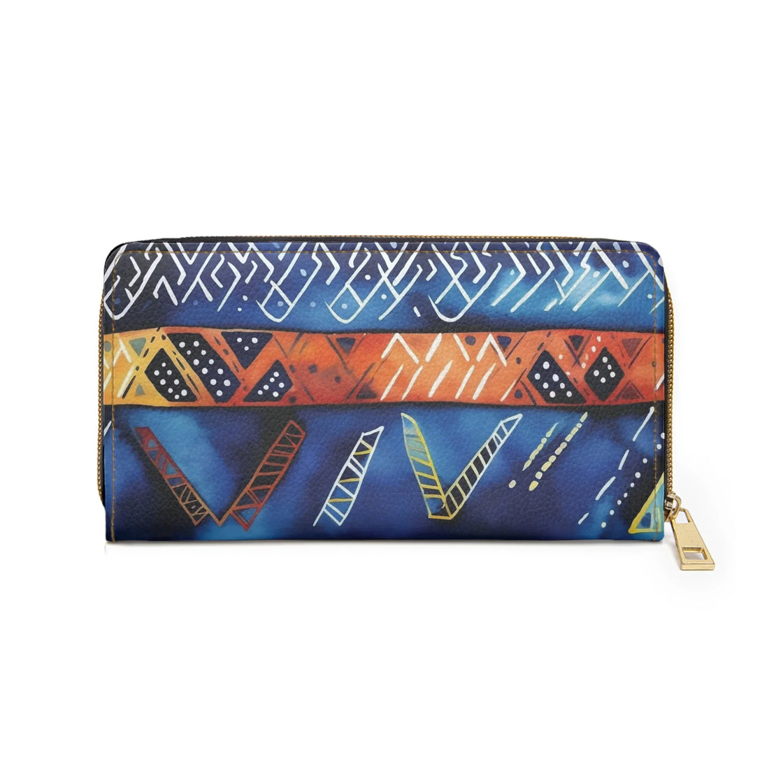 Bogolan Tribal Zip Wallet — Colorful African Pattern Zipper Wallet - DiwaKi