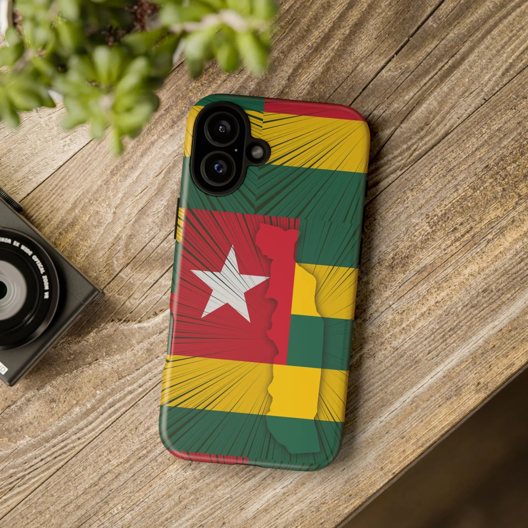 Togo Flag Tough Phone Case – Protective Stripe Design - DiwaKi