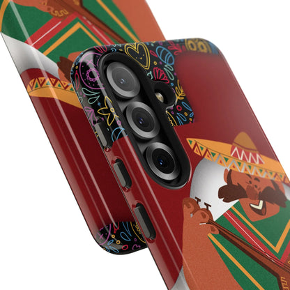 Mexico Mariachi Guitarist Tough Phone Case — Colorful Mexican Folk Art iPhone Cover - DiwaKi