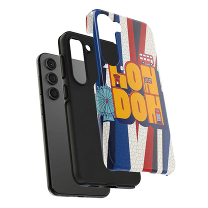 London Graphic Tough Phone Case – Retro Union Jack Travel Design - DiwaKi