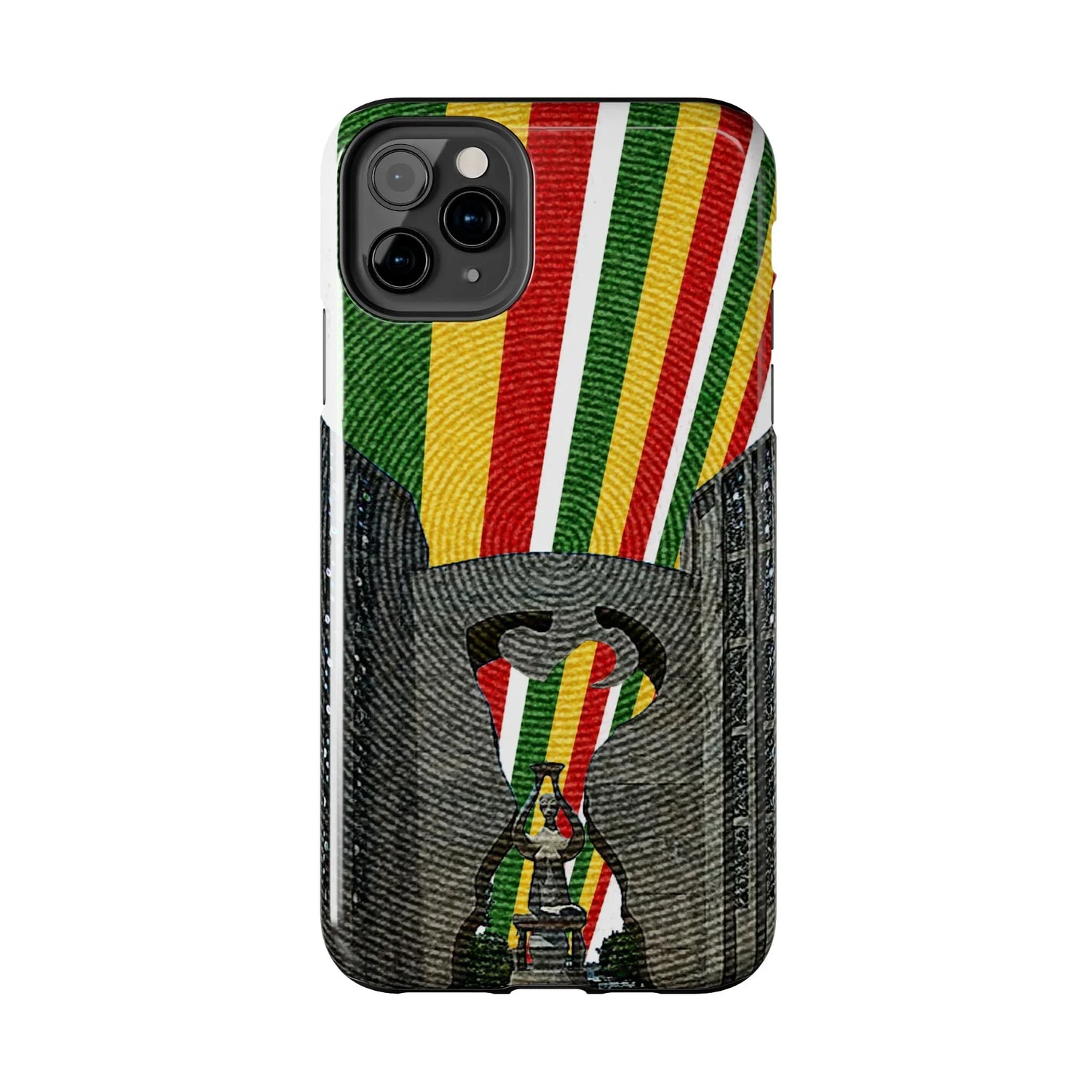 Togo Tough Phone Case — Durable Denim Look with Red Yellow Green Design - DiwaKi