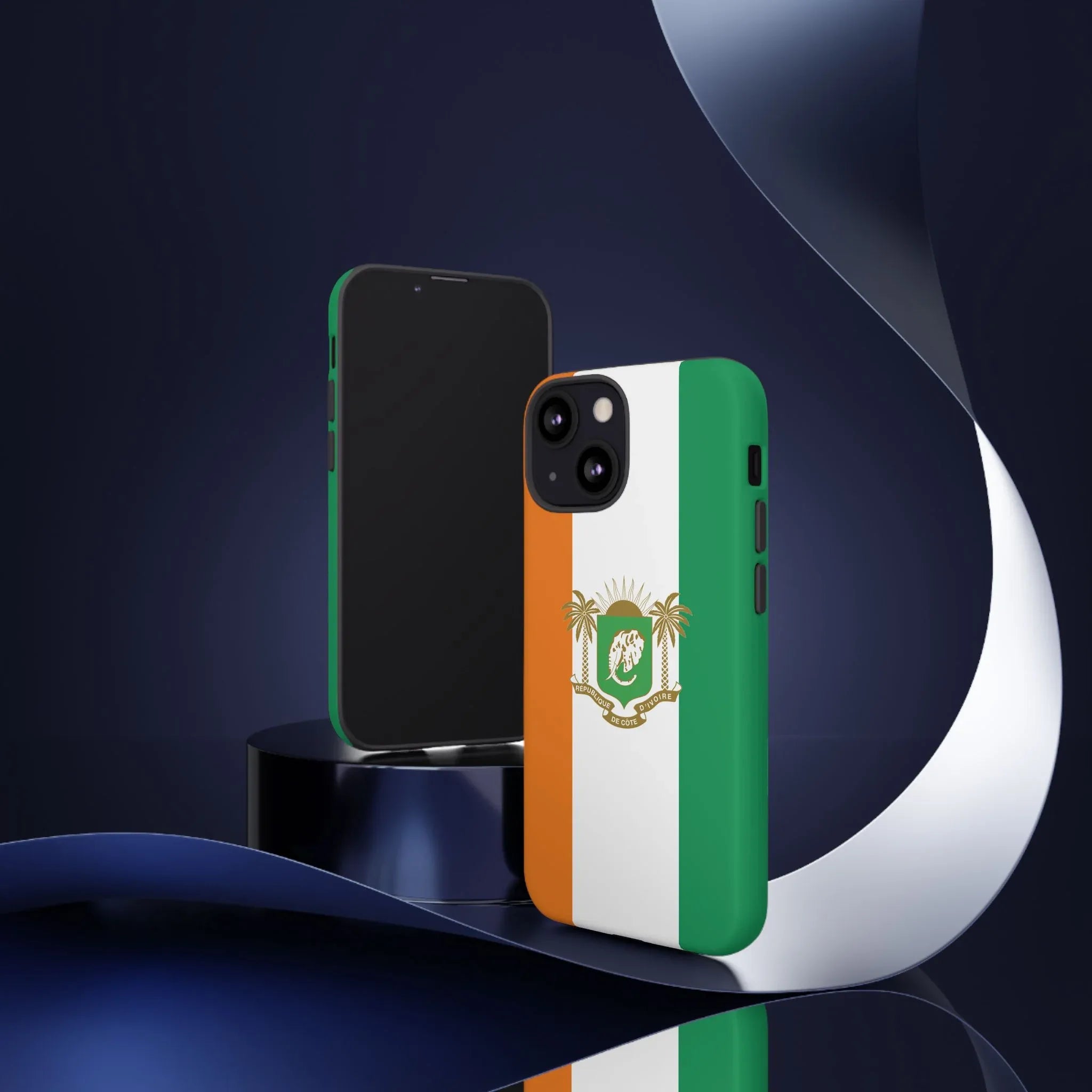 Ivory Coast Flag Tough Phone Case — Orange White Green Shield Crest - DiwaKi