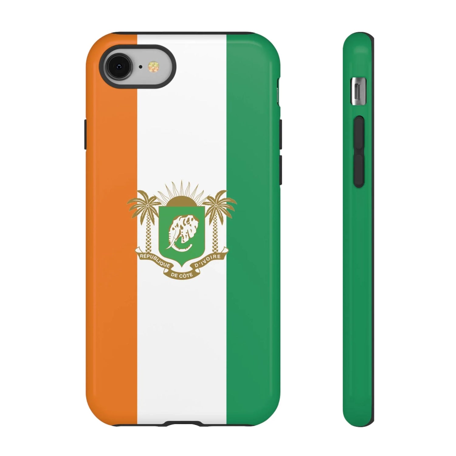 Ivory Coast Flag Tough Phone Case — Orange White Green Shield Crest - DiwaKi