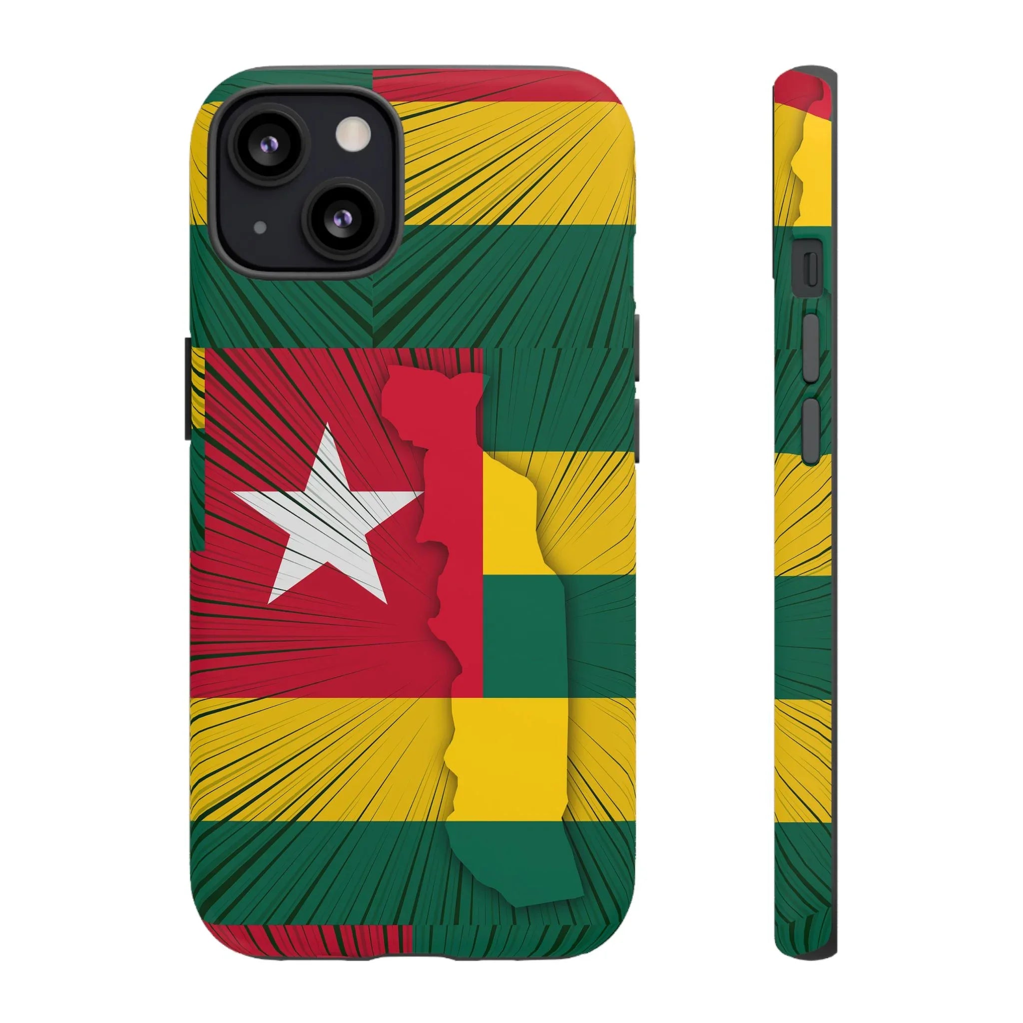 Togo Flag Tough Phone Case – Protective Stripe Design - DiwaKi
