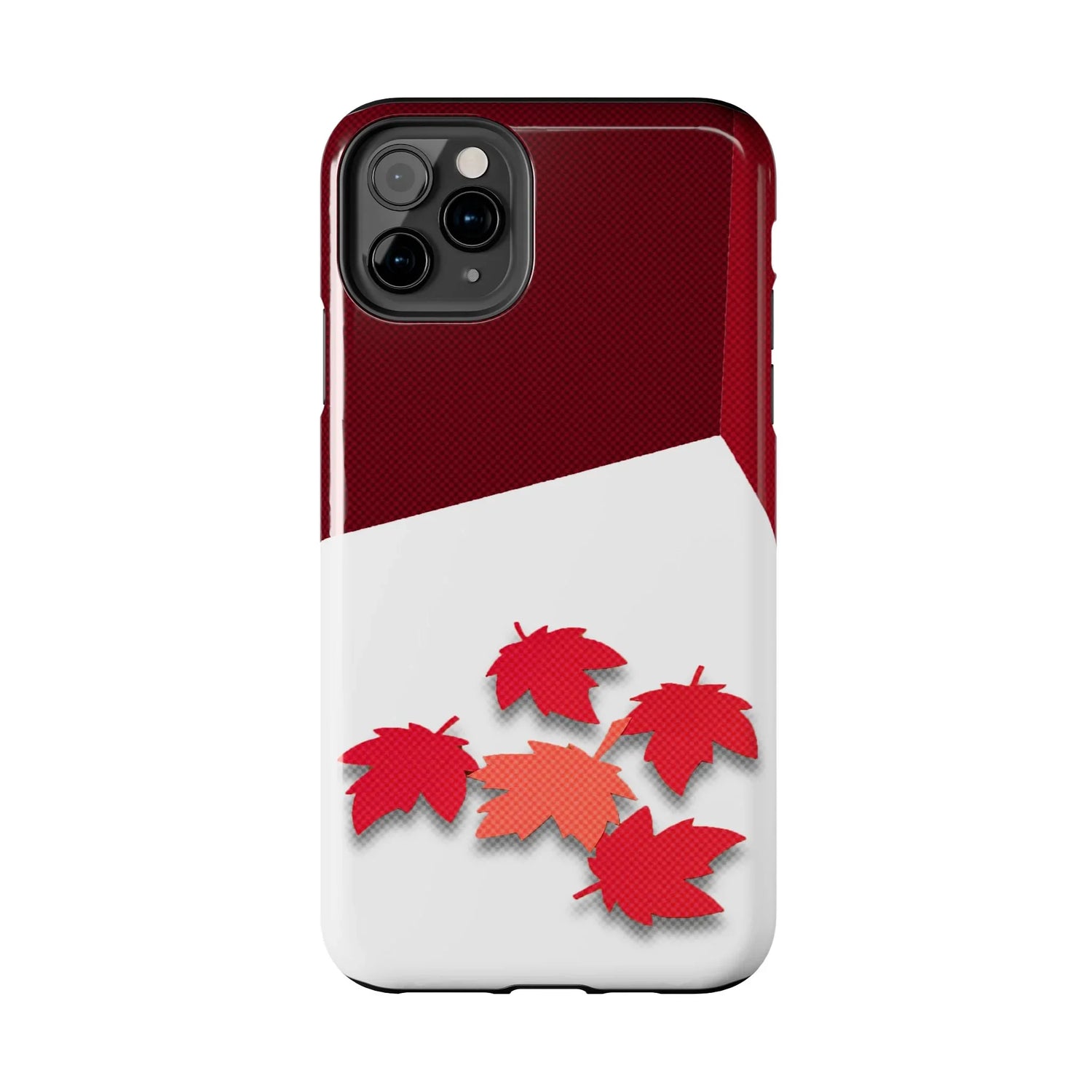 Canada Autumn Maple Tough Phone Case — Red &amp; White Protective Fall Design - DiwaKi