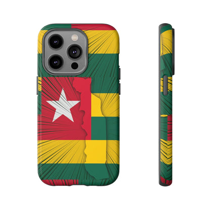 Togo Flag Tough Phone Case – Protective Stripe Design - DiwaKi