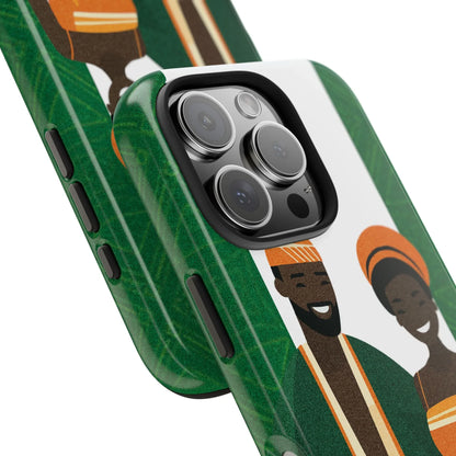 Tough Phone Case — Afrocentric Nigerian Couple Illustration, Protective Hard-Shell Phone Cover - DiwaKi