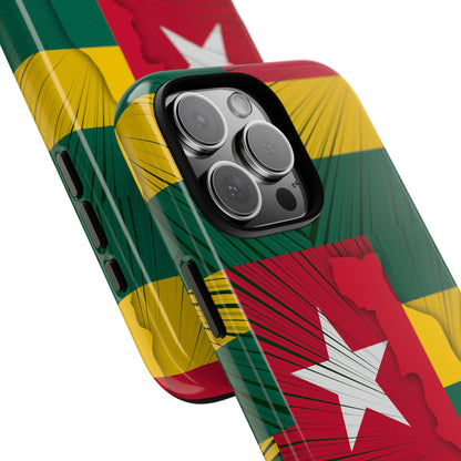 Togo Flag Tough Phone Case – Protective Stripe Design - DiwaKi