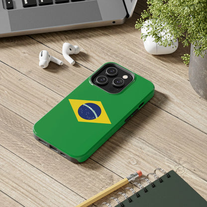 Brazil Flag Tough Phone Case — Protective Patriotic Phone Cover - DiwaKi