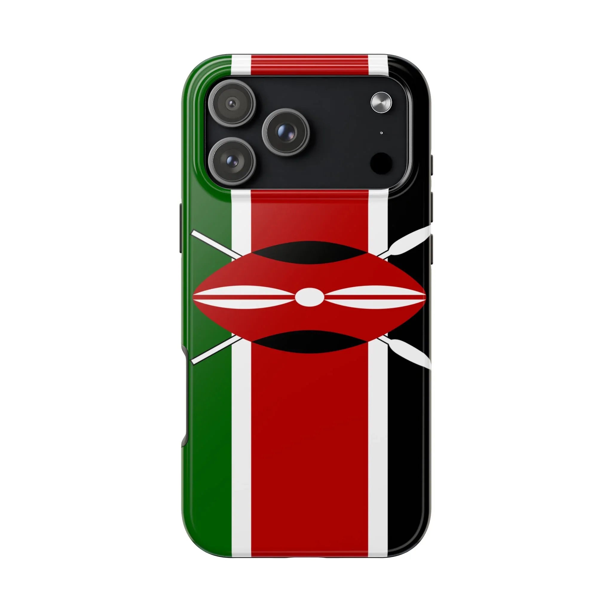 Kenya Flag Tough Phone Case — Protective Tribal Shield Design - DiwaKi