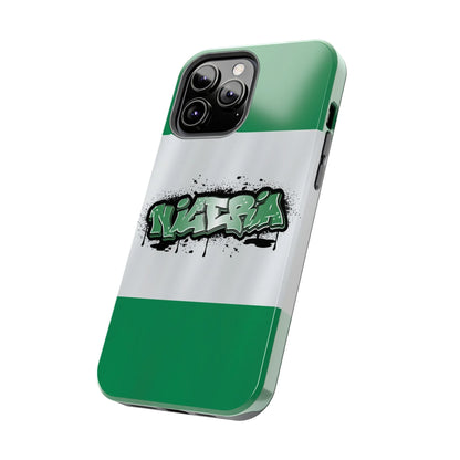 Tough Phone Case — Nigeria Flag Graffiti Design - DiwaKi