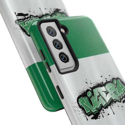 Tough Phone Case — Nigeria Flag Graffiti Design - DiwaKi