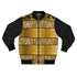 Gold Tribal Pattern Bomber Jacket - DiwaKi