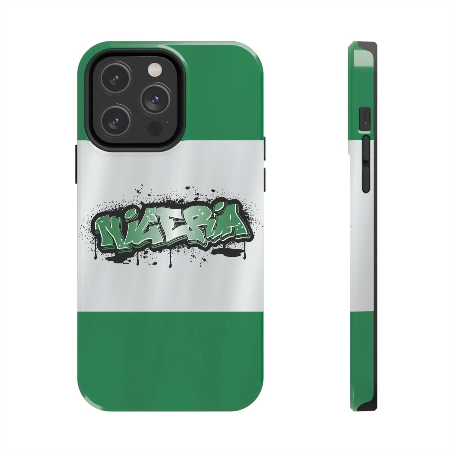 Tough Phone Case — Nigeria Flag Graffiti Design - DiwaKi