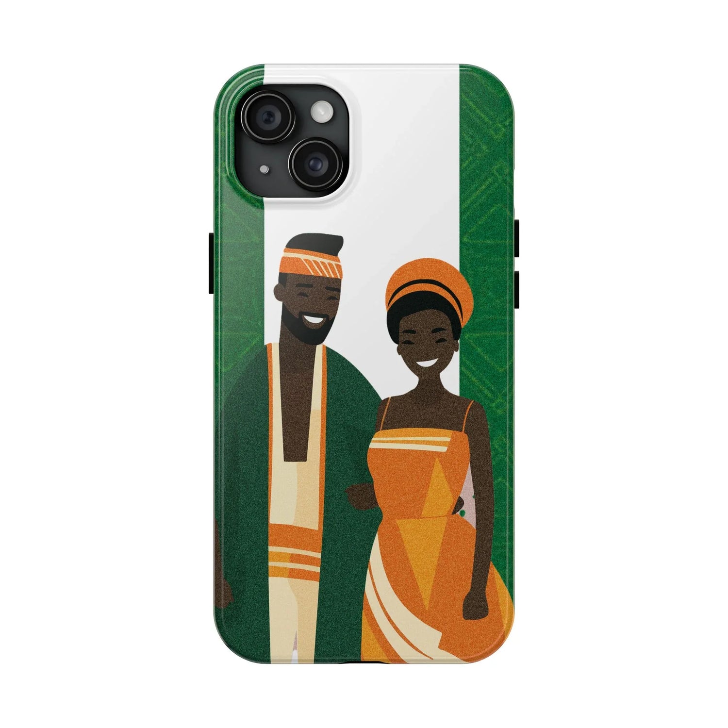 Tough Phone Case — Afrocentric Nigerian Couple Illustration, Protective Hard-Shell Phone Cover - DiwaKi